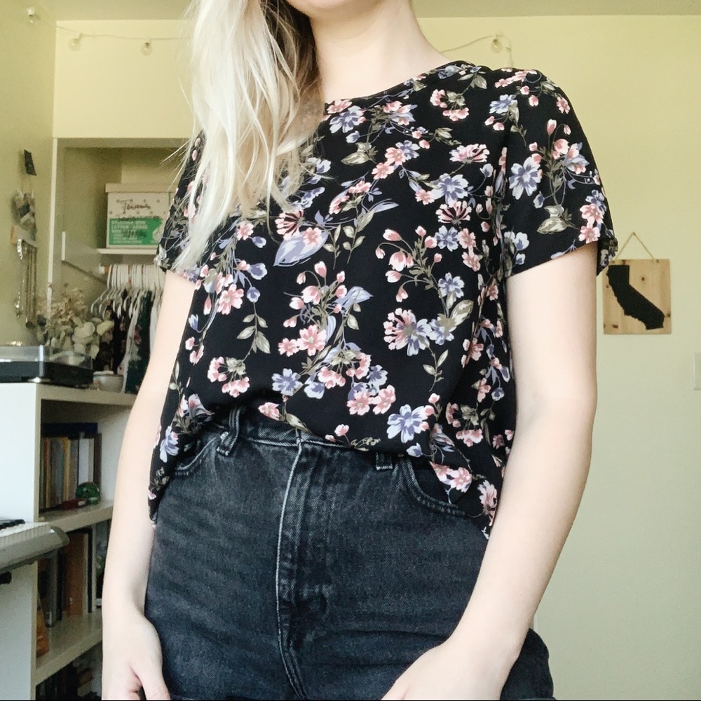 Sienna Sky Black Floral Top